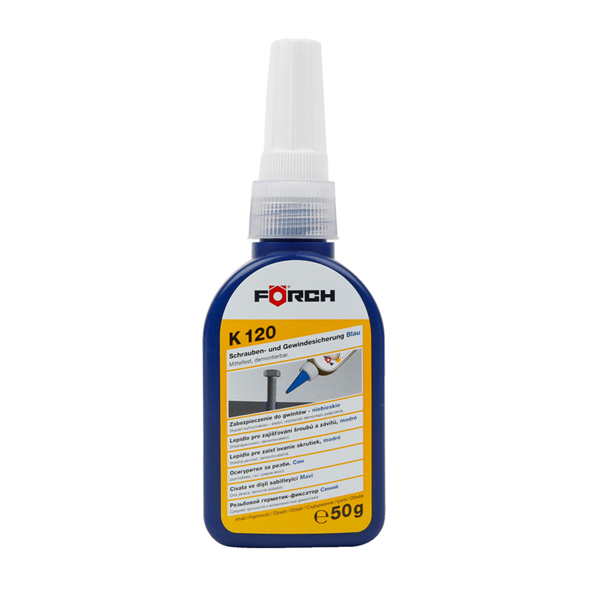 Резьбовой герметик средней фиксации K120, синий, 50г