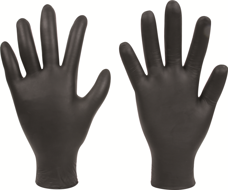 Перчатки одноразовые нитриловые, чёрные